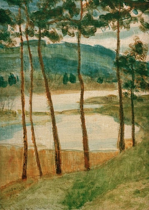 Paul Klee, Ohne Titel (Partie in der Elfenau) (Bauhaus,Garten Und Park,Gewässer,Kunst,Landschaft,Park,Baum,Expressionismus,Der Blaue Reiter,Schweizerische Kunst,Jahrhundertwende)