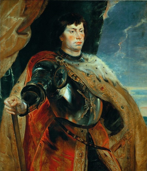 Peter Paul Rubens, Karl der Kühne (Geschichte,Herzog,Mann,Ritter,Rüstung (Schutzkleidung),Hut,Barock,Portrait,Niederländische Kunst,Kleidung (Allgemein),Brustpanzer,Person,Panzer (Schutzkleidung),Mütze)