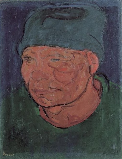 Gino Rossi, Pescatore dal berretto verde (Fischer,Kopfbedeckung,Kunst,Mann,Mensch,Portrait,Italienische Kunst,Kopf,Mütze)