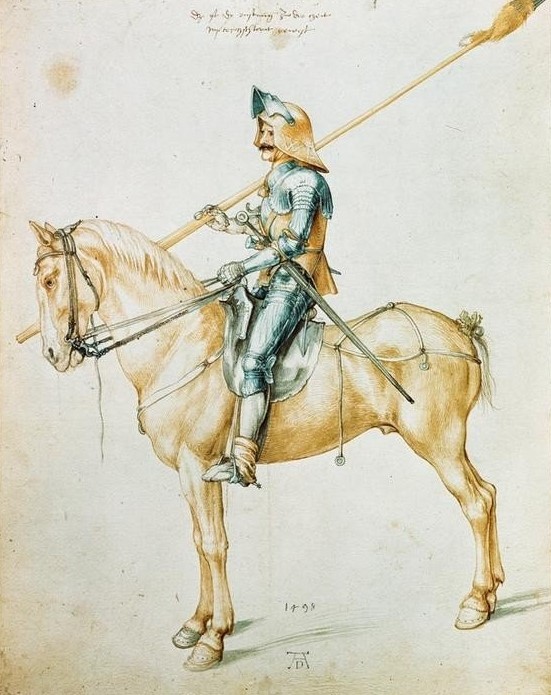 Albrecht Dürer, Reiter (Deutsche Kunst,Geschichte,Kunst,Pferd (Tier),Ritter,Rittertum,Rüstung (Schutzkleidung),Reiter,Renaissance,Autograph,Reiten)