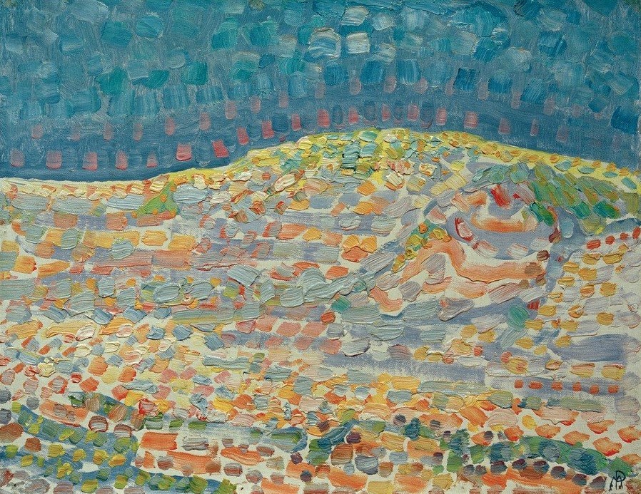 Piet Mondrian, Düne II (Kunst,Landschaft,Meer,Fauves,Abstrakte Kunst,Düne,Niederländische Kunst,Abstraktion)