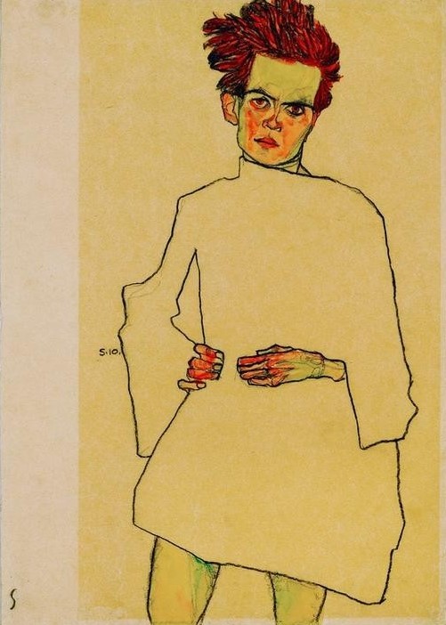 Egon Schiele, Self-Portrait (Jugendstil,Portrait)