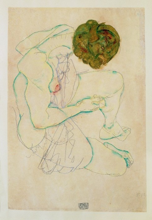 Egon Schiele, Sitzender Frauenakt (Jugendstil,Akt)
