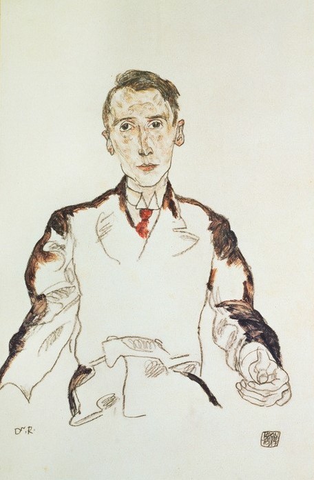 Egon Schiele, Bildnis Dr. Heinrich Rieger (Jugendstil,Portrait)