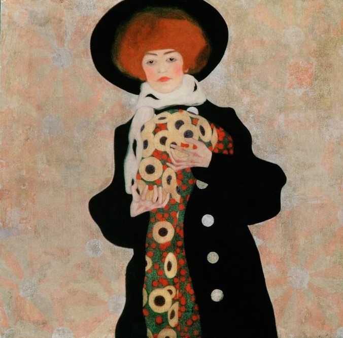 Egon Schiele, Bildnis einer Frau mit schwarzem Hut (Jugendstil)