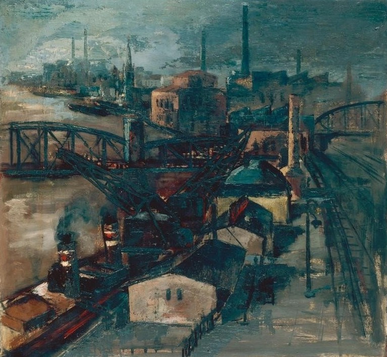 Herbert Stockmann, Fabriklandschaft (Deutsche Kunst,Industrie,Landschaft,Ddr-Kunst,Fabrik,Umweltzerstörung,Industrielandschaft)