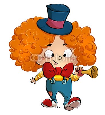 cirodelia, niño con disfraz de payaso (baby, clown, verkleiden, mimik, witzig, komisch, freudig, karneval, halloween, kind, party, scherz, hübsch, kindheit, kindliche, kind, zeichnung, isoliert, ausschnit)