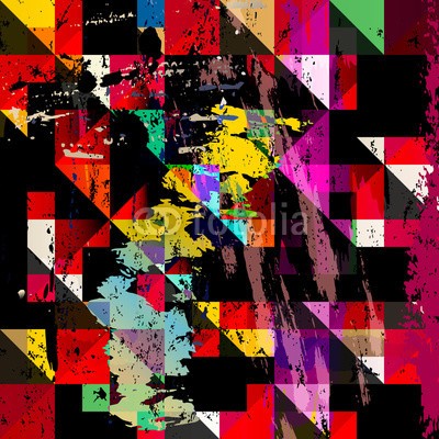 Kirsten Hinte, abstract geometric background, with squares, strokes and splashe (abstrakt, kunst, kunstvoll, artwork, gebürstet, canvas, farbe, sätze, kreativ, dekorativ, entwerfen, different, elemente, rahmen, graffiti, grafik, grunge, farbton, abbildung, abbild, linie, gemischt, modern, öl, malen, malerei, farbenskala, muster)