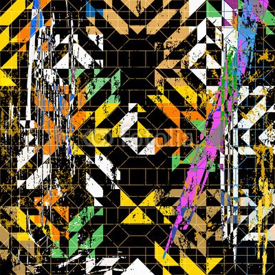 Kirsten Hinte, abstract geometric background, with polygon/squares, strokes and (abstrakt, kunst, kunstvoll, artwork, backgrounds, gebürstet, canvas, farbe, sätze, kreativ, dekorativ, entwerfen, different, elemente, graffiti, grafik, grunge, farbton, abbildung, abbild, linie, gemischt, modern, öl, orange, malen, malerei, farbenskal)