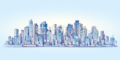 dahabians, City Skyline (abstrakt, architektur, kunst, backgrounds, banner, gebäude, stadt, stadtlandschaft, konzept, dunkel, dekorativ, entwerfen, digitales, stadtteil, downtown, elemente, abend, äusseres, glühen, grafik, haus, abbildung, symbolik, landschaft, life, lich)