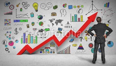 Coloures-pic, Business / Erfolgskonzept (erfolg, mann, business, karriere, dienstleistungen, marketing, start, pfeil, motivation, wort, zielen, blühend, leistung, konzept, planung, strategie, beruf, konzept, wand, treppe, rot, zeichnen, diagramm, entwicklung, beförderung, analyse, wachstu)