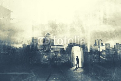 frankie's, Man walking in a mystic dark city (straße, gasse, way, mann, eingang, atmosphäre, stadt, urbano, skyline, silhouette, schatten, licht, tunnel, gebäude, dunkel, augenblick, mysterium, ausfahrt, london, wandernd, kontrast, graffiti, detektiv, atemberaubend, verschmutzt, grunge, jung)