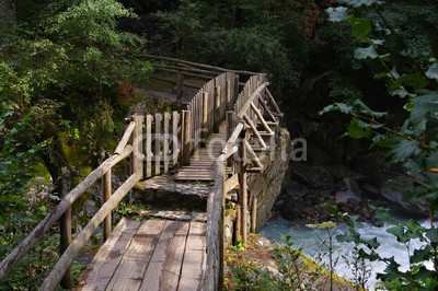 LianeM, Val Genova -  Val Genova in European Alps (gleichwertig, genoa, flux, wasser, dolomite, tirol, italien, südtirol, alpen, landschaft, vale, berg, europa, fels, wolken, wald, brücke, holz, holzbrücke, straßen, wander)