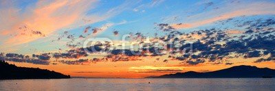 rabbit75_fot, Colorful sunset (vancouver, natur, kanada, draußen, reisen, british columbia, küste, küste, berg, sonnenuntergänge, sunrise, panorama, panoramisch, wolken, wolkengebilde, farbe, bunt, meer, seelandschaf)