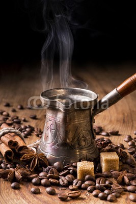 luigi giordano, caffè turco fumante (kaffee, türkisch, arabisch, kerne, schwarz, trinken, aroma, warm, hot, rauch, dampf, duftend, sugar, zimt, koffein, classic, arabe, rauchend, getoastet, jahrgan)