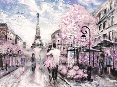 lisima, Oil Painting, Street View of Paris. .european city landscape (malerei, französisch, kunst, wasserfarben, reisen, gebäude, europäisch, kunstvoll, eindrucksvoll, pastell, architektur, bunt, tourismus, hintergrund, tapete, reiseziel, eiffelturm, europa, frankreich, national, wolken, lebendig, orientierungspunk)