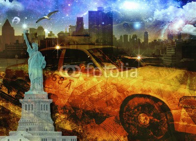 rolffimages, NYC Composition  Some elements provided courtesy of NASA (statuen, freiheitsstatue, freiheit, frei, freiheit, stern, wall street, bull, börse, manhattan, skyline, stadt, new york city, taxi, urbano, orientierungspunkt, uns, amerika, cabs, berühmt, neu, york, reisen, skyscraper, gelb, new york city, auto)