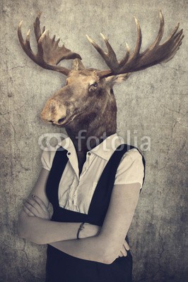 cranach, Moose in clothes. Concept graphic in vintage style. (menschlich, kleidung, konzept, beeindruckend, niemand, montage, säugetier, elch, pelz, glamour, charakter, umformung, leute, karte, grau, gestalten, garniert, kreativ, anthropomorphismus, frau, spassig, mädchen, kühl, lei, blick, entwerfen, frau, surrea)