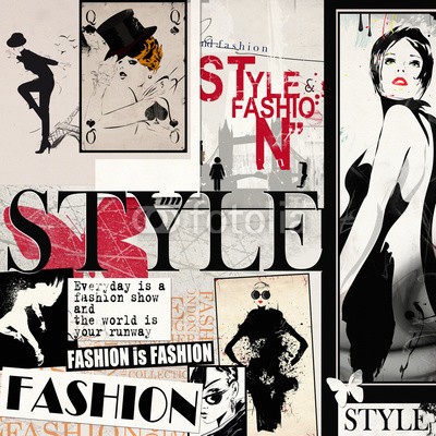 Yevhen, Fashion collage with freehand drawings (hintergrund, gestalten, grunge, sommer, glamour, lässig, weiblich, posing, jugendzeit, wand, trendy, stil, augengläser, brünett, textur, sexy, straße, modellieren, urbano, portrait, frau, lebensstil, sinnlich, stadt, geschlechtlich, stylish, bein)