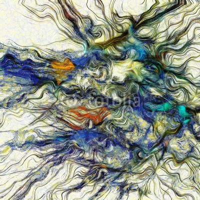 rolffimages, Fluid lines of color movement (abstrakt, malerei, kunst, hintergrund, entwerfen, textur, malerei, mustern, malen, bunt, kreativ, canvas, linie, linie, artwork, modern, farbe, abbildung, abbild, zeichnung, weiß, tapete, kunstvoll, rot, grafik, dekorativ, grunge, kreativitä)