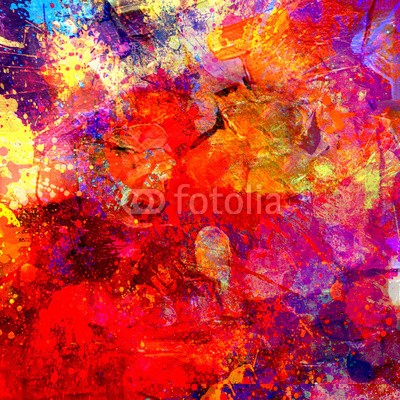 samkar, Abstract Expression (abstrakt, acryl, kunst, kunstvoll, canvas, modern, modern art, malerei, platsch, stil, rot, gel)