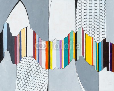 clivewa, An abstract painting with jagged stripes. (malerei, banner, chaos, abstrakt, kunst, modern, retro, hell, bunt, streife, bunt, chaotisch, farbe, coloured, entwerfen, waben, abbildung, zackig, rendern, tapete, web, artwork, altersgenosse, malen, abstraktion, blau, buch, deckung, kreativ, dekorati)