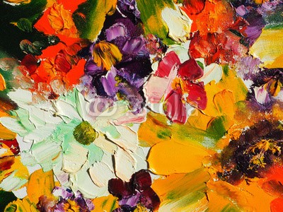 shvets_tetiana, Abstract oil painting background. Fantasy colourful flowers. Oil on canvas texture. Hand painted. Modern art. (abstrakt, malerei, öl, sonnenblume, dekorativ, hintergrund, textur, blumenstrauss, canvas, modern, abbildung, kunst, bunt, kreativität, lila, kamille, malen, schöner, entwerfen, zusammenlegung, orange, rot, fantasy, rosa, sonnenblume, tapete, dekoratio)