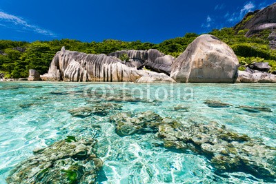 Beboy, Anse Source d'Argent, la Digue, Seychelles (seychellen, strand, bucht, frühling, silber, kokospalme, palme, wellenbrecher, welle, meer, ozean, tropics, tropics, tropisch, tropisch, exotismus, urlaub, vakanz, blues, türkis, himmel, paradiesisch, palme, insel, lagune, indianer, sand, weiß, reise)