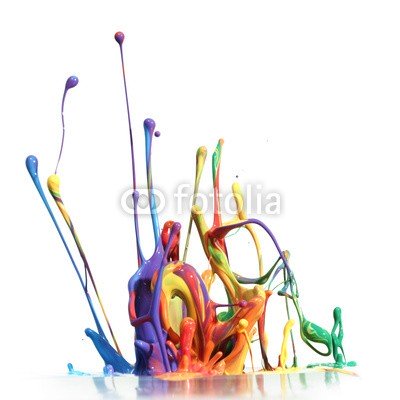 Leigh Prather, Colorful paint splashing isolated on white (malen, regenbogen, platsch, spritzer, abstrakt, bunt, bunt, fallen lassen, flüssigkeit, vielfarbig, acryl, blau, hell, entladen, fließen, flüssig, spektrum, sprühend, gelb, farbe, farbe, strömend, kunst, kunstvoll, farbe, farbe, gestalten, kreativitä)