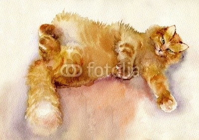 Nadiia Starovoitova, Watercolor Animal Collection: Cat (wasser, wasserfarben, kunst, papier, klang, wash, vorlage, karte, zeichnung, abbildung, clipart, malerei, shading, grafik, entwerfen, sketch, pinselstrich, ausdruck, symbolisch, bunt, haustier, katze, blau, grau, weiß, alt, jahrgang, tier, retro, katz)