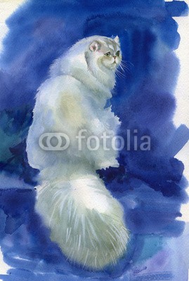 Nadiia Starovoitova, Cat (tier, kunst, blau, pinselstrich, schmetterling, karte, katze, ament, clipart, bunt, entwerfen, zeichnung, ausdruck, grafik, grau, abbildung, katzenbaby, katze, alt, malerei, papier, haustier, katze, shading, sketch, symbolisch, vorlage, klang, jahrgan)