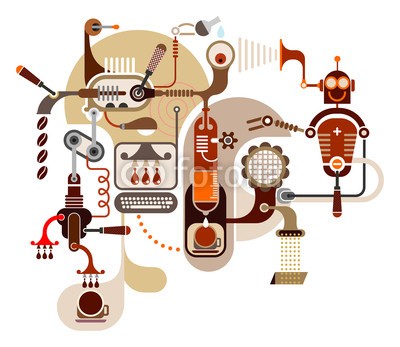 dan8, Coffee Factory - vector illustration (kaffee, restaurant, kaffeehaus, fabrik, elevator, icon, vektor, braun, trinken, getränke, fabrikation, abbildung, collage, kaffeemaschine, kaffeemaschine, computer, display, schirm, kaffeehaus, kaffeehaus, schokolade, transporters, milchkaffee, mahlzei)