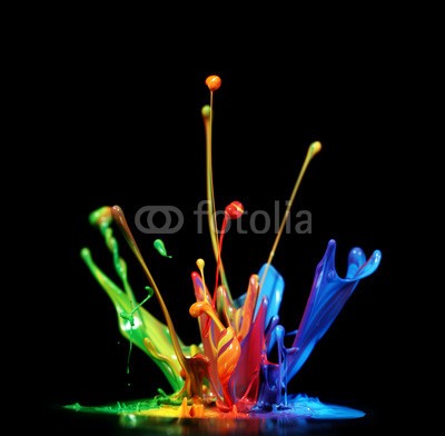 Leigh Prather, Paint splash (malen, regenbogen, platsch, malen, tinte, kunst, farbe, bunt, tropfen, entladen, tinte, spritzer, fallen lassen, abstrakt, acryl, kunstvoll, schwarz, kleckse, blau, hell, farbe, bunt, kreativität, färben, fließen, strömend, flüssig, grün, isolier)