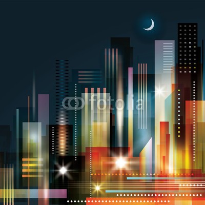 dahabians, City Landscape at Night (abstrakt, architektur, kunst, backgrounds, banner, gebäude, stadt, stadtlandschaft, konzept, dunkel, dekorativ, entwerfen, digitales, stadtteil, downtown, elemente, abend, äusseres, glühen, grafik, haus, abbildung, symbolik, landschaft, life, lich)
