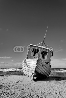 Frank Waßerführer, Ostseekutter (fischerboot, cutter, trawler, schiff, boot, ostsee, stranden, küste, meer, ufer, insel, usedom, mecklenburg-vorpommern, wasser, welle, sand, blue sky, fischfang, brandung, landschaf)