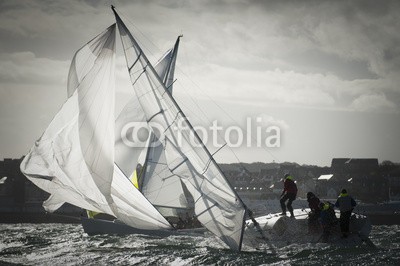 synto, maneuver at regatta (sailing, gespann, gruppe, küste, manöver, regatta, skipper, sport, yach)