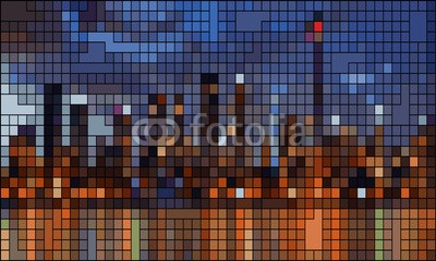 emeritus2010, Toronto skyline (skyline, mosaik, nachtaufnahme, toronto, kanada, 2013, skyscraper, abstrakt, pop art, stadt, retro, muster, stadtlandschaft, retro, stadt, fenster, vektor, gebäude, bunt, abbildung, bild, gebäude, büro, bla)
