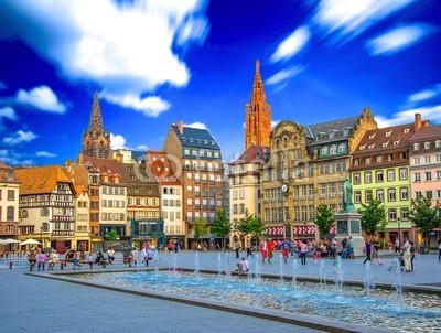 Alexi TAUZIN, Place Kléber à Strasbourg (strassburg, elsass, platz, dom, frankreich, schäferhund, département bas-rhin, stadt, haus, europa, typisch, architektur, wohlstand, picturesque, sonnenuntergänge, abenddämmerung, himmel, haus, landschaft, sightseeing, traditionell, wolke)