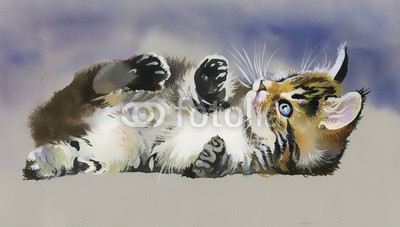 Nadiia Starovoitova, Watercolor Animal Collection: Cat (tier, kunst, blau, pinselstrich, schmetterling, karte, katze, ament, clipart, bunt, entwerfen, zeichnung, ausdruck, grafik, grau, abbildung, katzenbaby, katze, alt, malerei, papier, haustier, katze, shading, sketch, symbolisch, vorlage, klang, jahrgan)