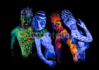 Andrey_Arkusha, Four - Body art glowing in ultraviolet light (4, erwachsen, luft, und, wasser, wasser, kunst, schöner, bizarre, schwarz, blau, körper, charmant, kalt, farbe, kreativ, teufel, welt, elemente, phantastisch, fantasy, feuer, flamme, 4, futuristisch, mädchen, glühend, grün, hölle, hot, magisch, makeu)