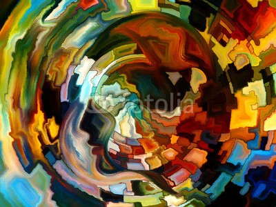 agsandrew, Paths of Inner Paint (geist, traum, abbildung, tapete, silhouette, linie, symbol, identität, intelligenz, intellekt, konzept, psychologie, mann, malerei, expressionismus, bewusstsein, bewusstsein, bilder, effekt, menschlich, frau, reason, abstrakt, konzentration, illusio)