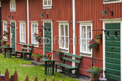 Blickfang, Windmühle Stockholm (hauptstadt, schweden, europa, historisch, architektur, touristisch, herbst, jahreszeit, september, october, baum, himmel, blau, stockholm, haus, haus, rot, grü)
