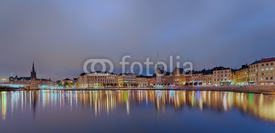 Blickfang, Gamla Stan Stockholm beleuchtet (hauptstadt, schweden, panorama, europa, historisch, architektur, touristisch, beleuchtet, nacht, spiegelung, wasser, stockholm, nordeurop)
