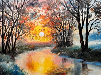 max5799, oil painting on canvas - the river (öl, malerei, blume, rivers, wasserfarben, tapete, baum, acryl, steine, grün, herbst, gelb, sommer, canvas, alt, see, zeichnung, abstrakt, modern, abbildung, holz, artwork, bürste, wald, impressionismus, entwerfen, farbe, bunt, blau, ber)