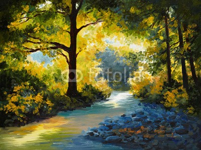 max5799, Oil Painting - summer forest, meadow with violets (öl, malerei, herbst, acryl, kunst, morgens, kunstvoll, artwork, backgrounds, schöner, hell, baum, braun, bürste, canvas, farbe, bunt, dekoration, entwerfen, zeichnung, feld, blume, wald, gras, grün, abbildung, abbild, impressionismus, landschaft, lea)