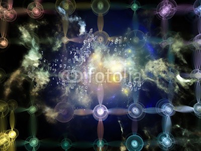 agsandrew, Virtualization of Network (rendering, repräsentation, géométrie, übertragener ausdruck, illuminieren, informationstechnik, symbol, berechnungen, network, glühen, sätze, zahl, nummern, kode, elemente, abbildung, licht, fraktal, effekt, ideen, chiffre, kulisse, maths, muste)
