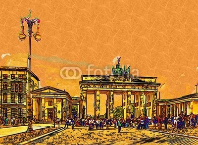maxtor777, Berlin art design illustration (abstrakt, architektur, kunst, backgrounds, berlin, hell, stadtlandschaft, ausschnitt, pfad, verfärbt, bunt, kreativität, europa, deutsch, grunge, abbildung, tinte, orientierungspunkt, monuments, malen, panoramisch, papier, skyline, platsch, spritze)