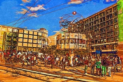 maxtor777, Berlin art design illustration (abstrakt, architektur, kunst, backgrounds, berlin, hell, stadtlandschaft, ausschnitt, pfad, verfärbt, bunt, kreativität, europa, deutsch, grunge, abbildung, tinte, orientierungspunkt, monuments, malen, panoramisch, papier, skyline, platsch, spritze)