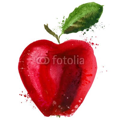 ~ Bitter ~, apple logo design template. food or fruit icon. (apfel, firmenlogo, entwerfen, vorlage, essen, obst, icon, wasserfarben, close-up, isoliert, vegetarisch, reif, natürlich, köstlich, nachspeise, weiß, süss, rot, diät, organisch, leaf, zeichnung, malen, abbildung, objekt, lecker, gesund, textu)
