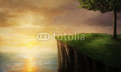 kevron2001, Cliff by the sea (felsen, ozean, wasser, sonne, sonnenuntergänge, sunrise, morgengrauen, abenddämmerung, berg, anblick, meer, natur, schöner, baum, gras, fel)